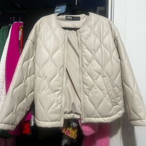 Zara Quilted Faux leather Jacket